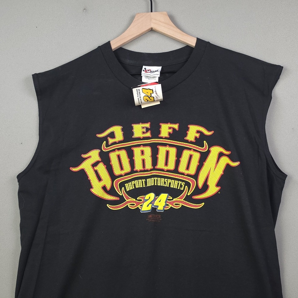 NWT Jeff Gordon #24 DuPont Motorsports NASCAR Chase Muscle Tee Black Men's Large